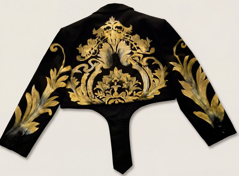 Black gold bodysuit clean still